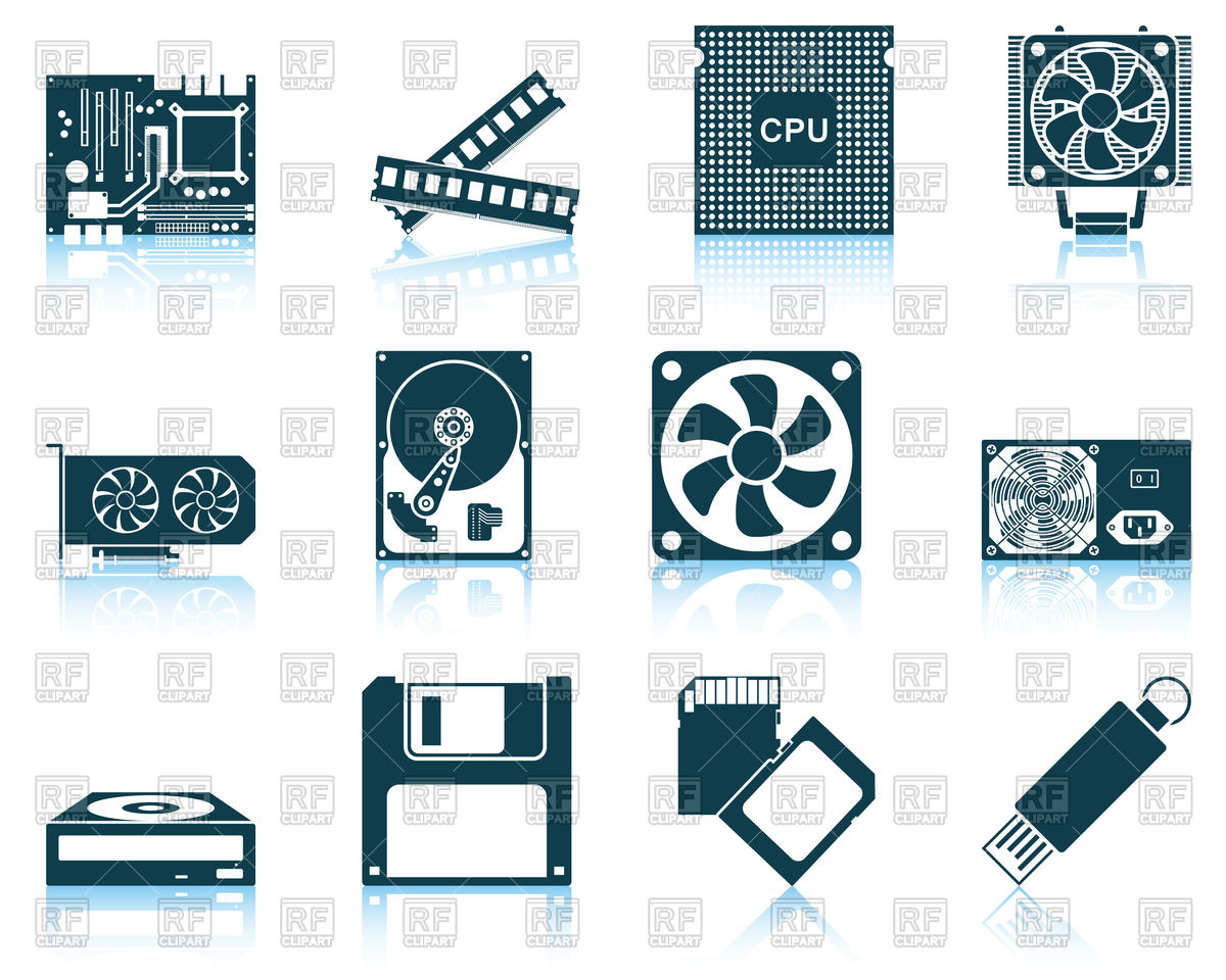 1200x960 Set Of Computer Hardware Icons Vector Image Of Signs, Symbols