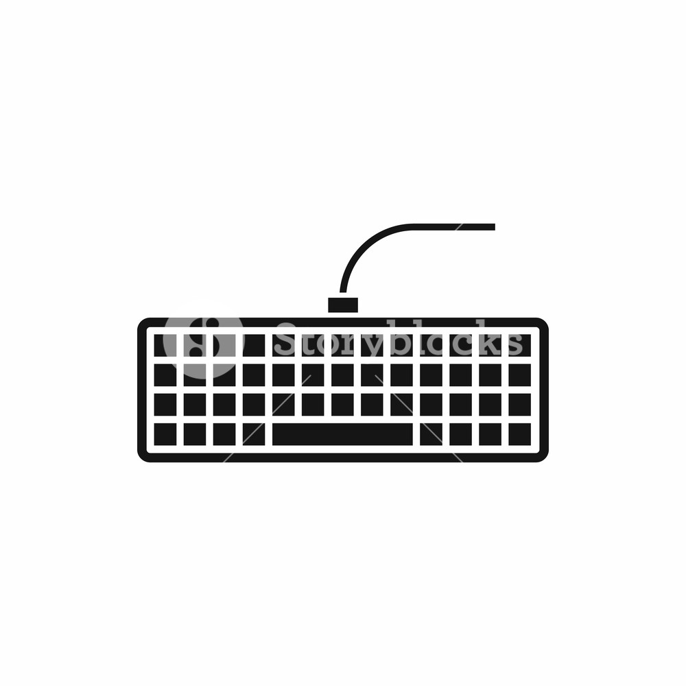 1000x1000 Black Computer Keyboard Icon In Simple Style Isolated Vector