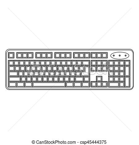 450x470 White Computer Keyboard Icon, Vector Illustraction Design