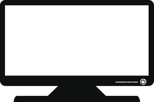 600x400 Computer Monitor Vector Icon Art Print