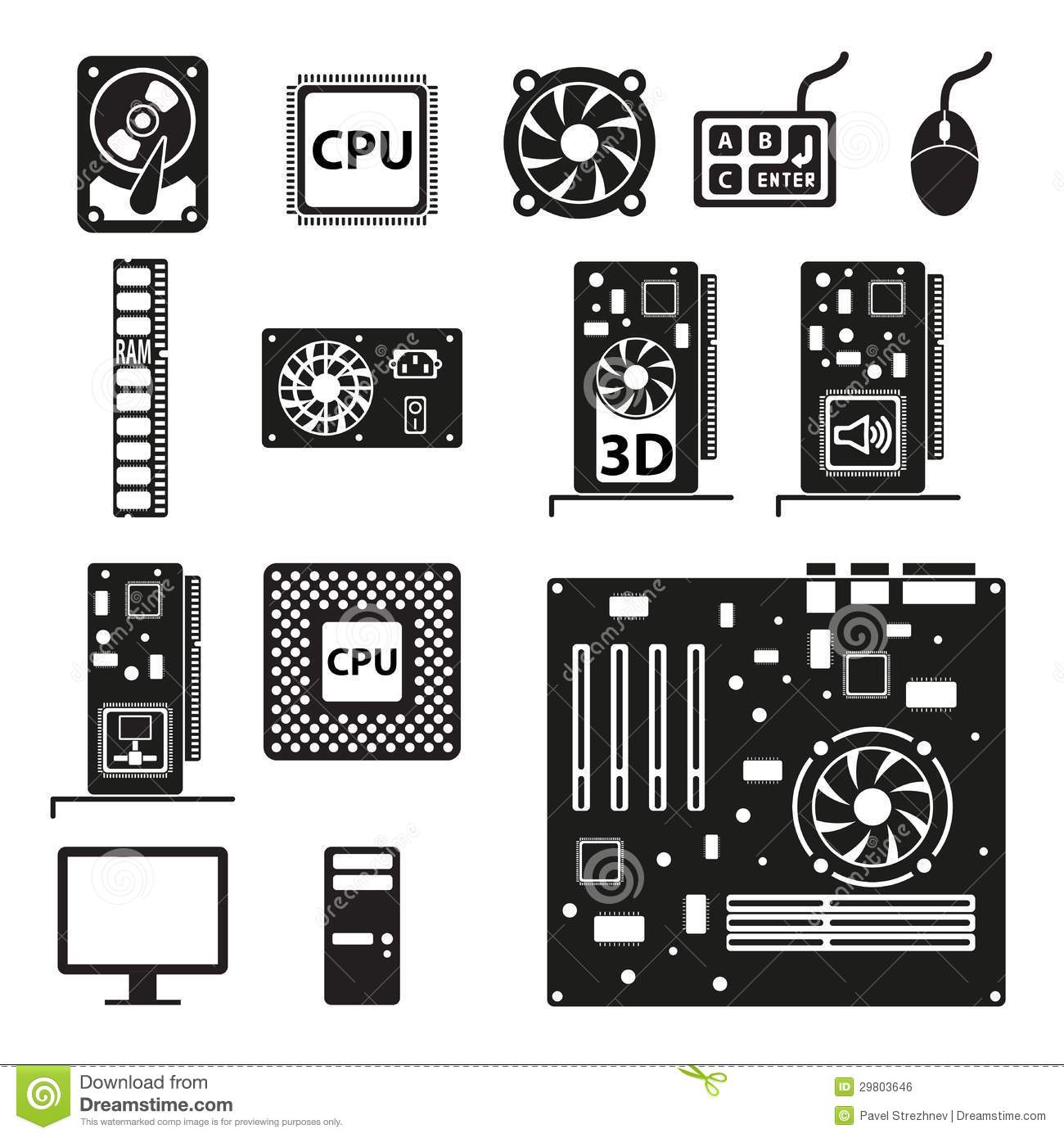 1300x1390 Computer Parts Images Clipart