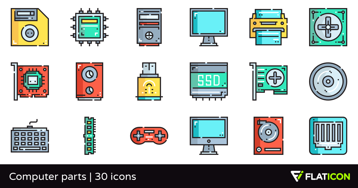 1200x630 Computer Parts Free Icons