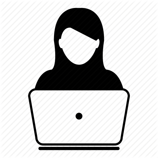 512x512 Computer, Laptop, Person, User, Woman Icon