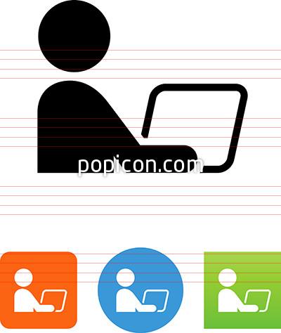 400x474 Person Using Computer Icon