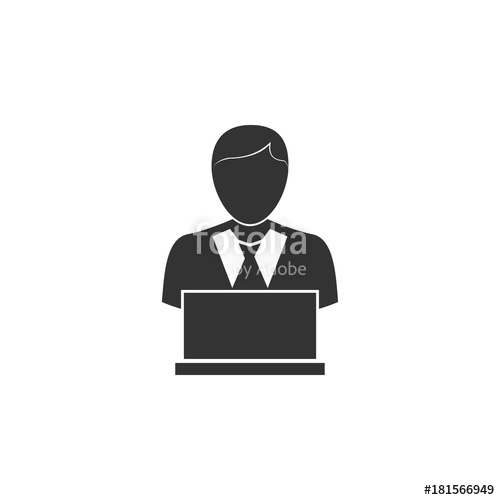 500x500 People With Computer, Person With Laptop Icon Business, Human