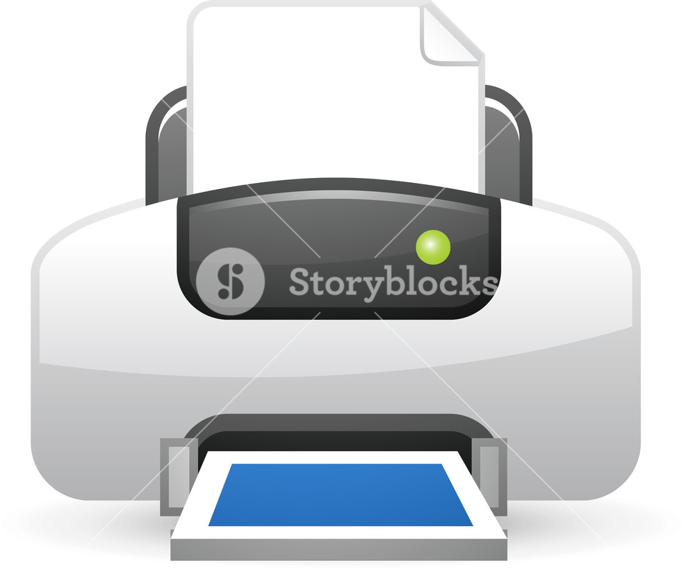 1000x820 Printer Blue Lite Computer Icon Royalty Free Stock Image