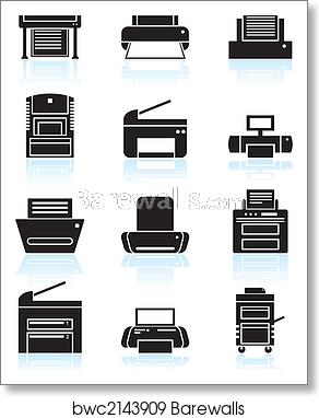 292x382 Printer Icons Line Art, Art Print Barewalls Posters Prints