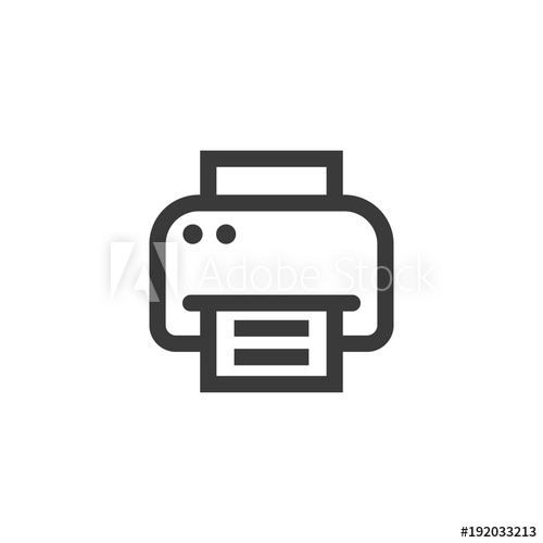 500x500 Simple Outline Computer Printer Icon Symbol