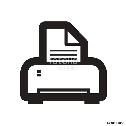 500x500 Isolated Computer Printer Icon Vector Drawing Stock Image