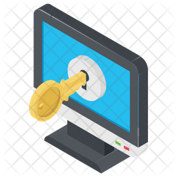 256x256 Computer Password Icon Of Isometric Style