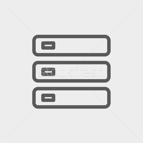 600x600 Computer Server Thin Line Icon Vector Illustration Andrei