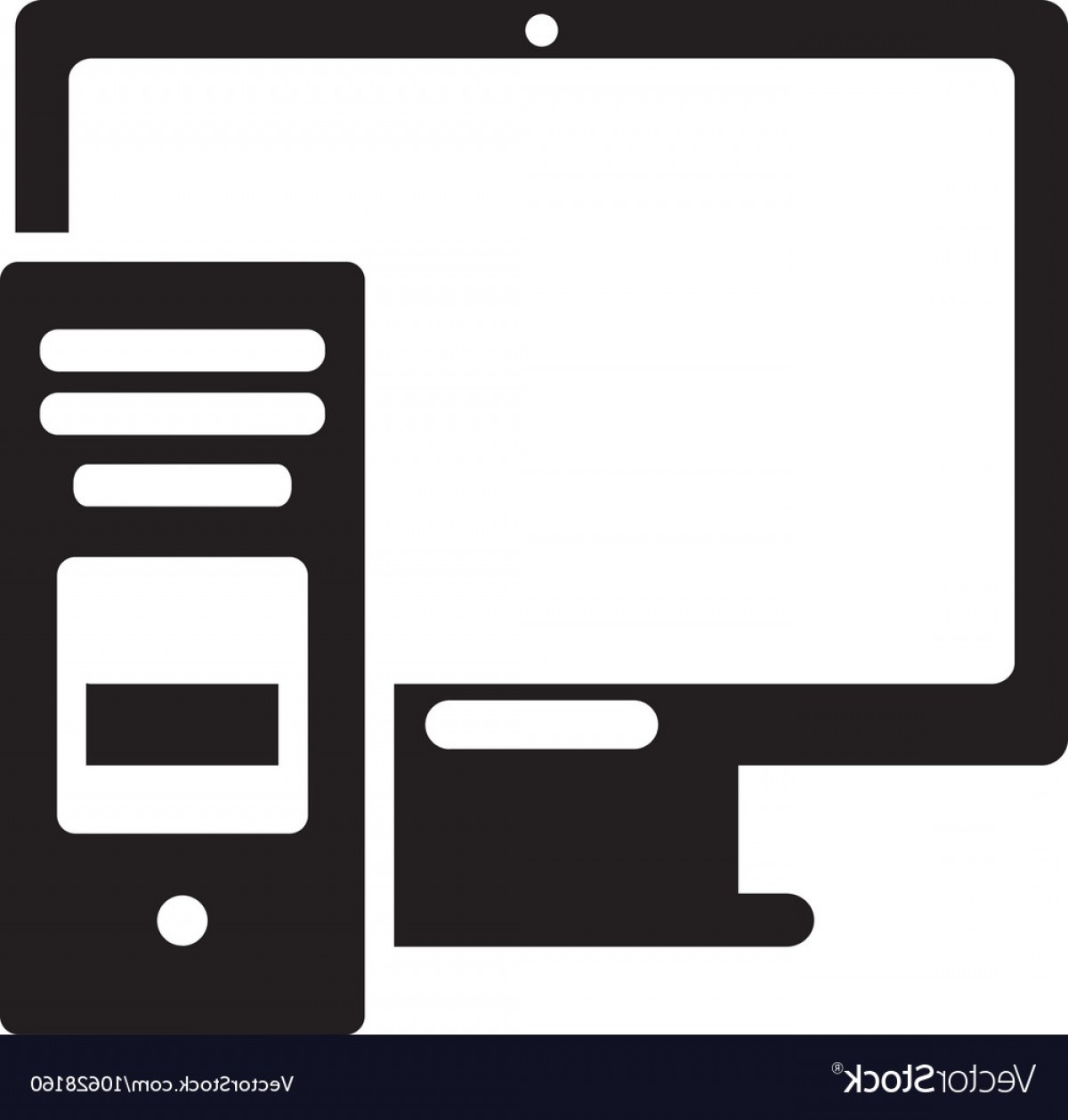 1200x1258 Computer Monitor And Cpu Tower Icon Vector Hoodamathrun