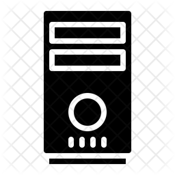 256x256 Computer Tower Icon Of Glyph Style