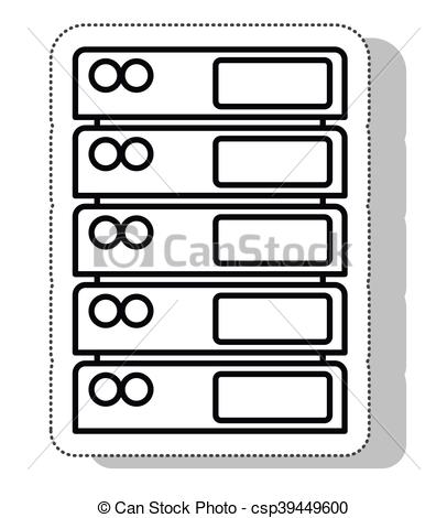 406x470 Tower Computer Server Isolated Icon Vector Illustration Design