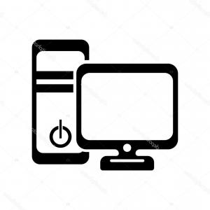 300x300 Two Color Computer Tower And Monitor Icon Vector Hoodamathrun