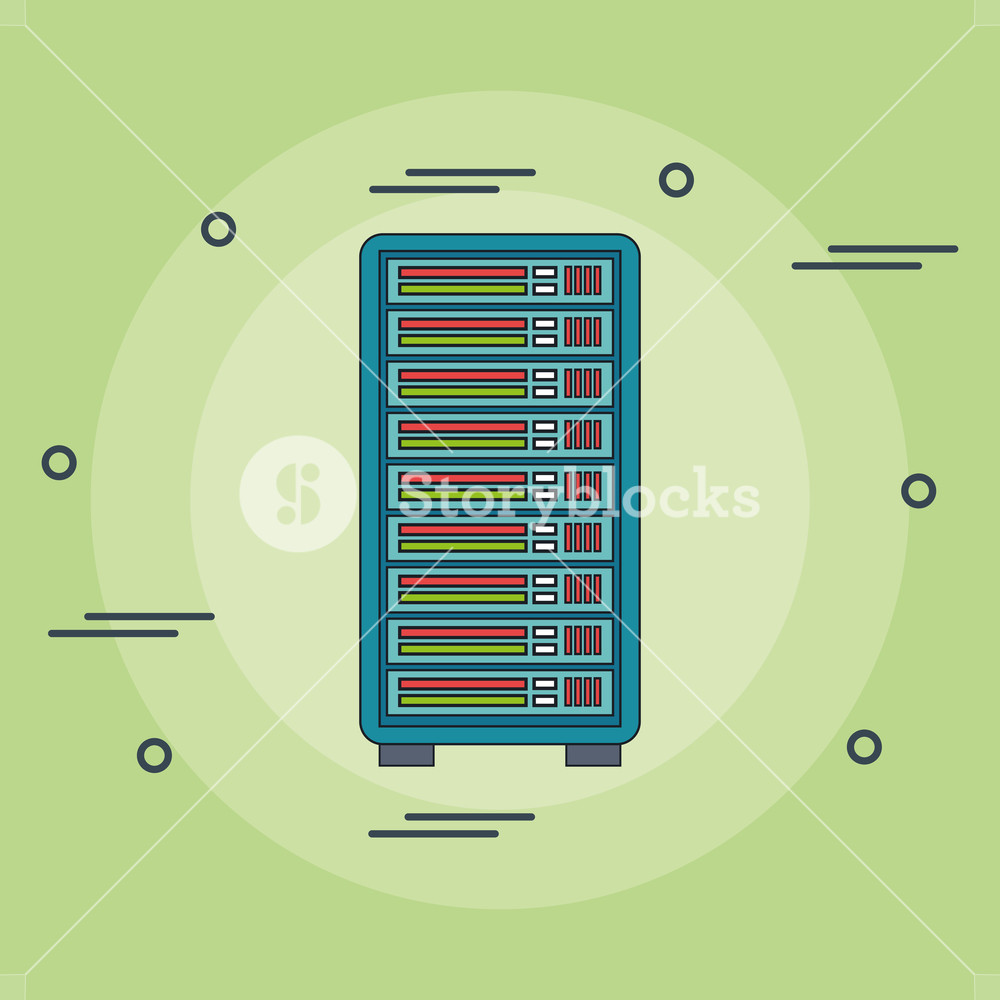 1000x1000 Tower Server Computer Icon Vector Illustration Design Royalty Free