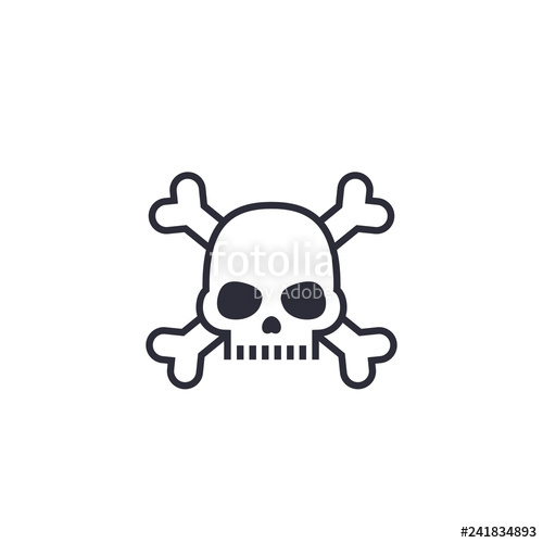 500x500 Malware, Computer Virus Icon With Skull And Bones Stock Image
