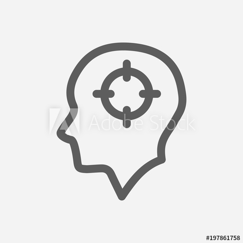 500x500 Mental Concentration Icon Line Symbol Isolated Vector