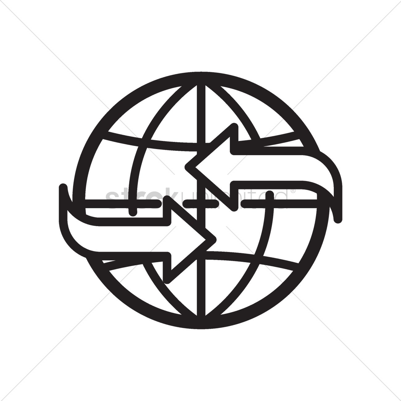 1300x1300 Globe With Arrow Concept Icon Vector Image
