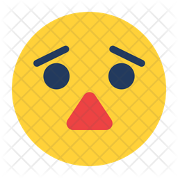 256x256 Concern Emoji Icon Of Flat Style