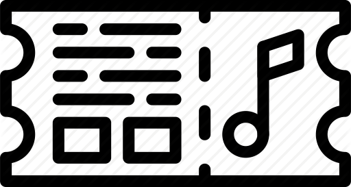 512x273 Concert, Music, Sing, Song, Sound, Ticket Icon