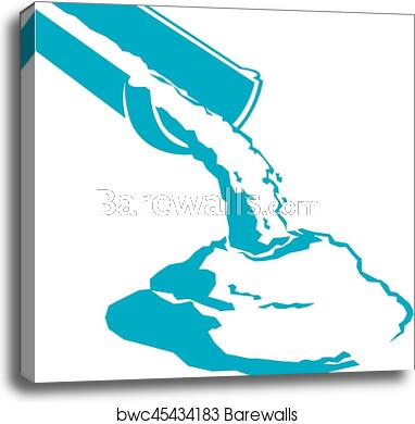 382x390 Vector Pouring Concrete Icon, Canvas Print Barewalls Posters
