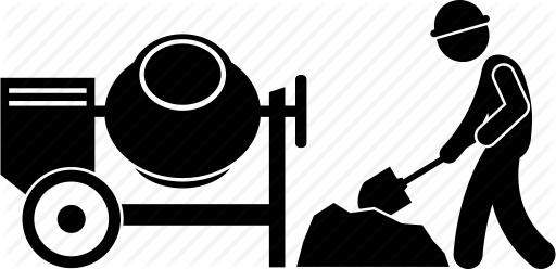 512x248 Cement, Concrete, Construction, Mixing, Site, Worker Icon