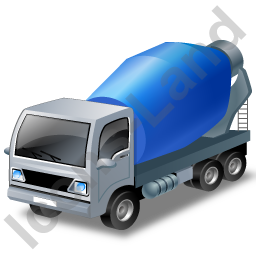 256x256 Mixer Truck Blue Icon, Pngico Icons