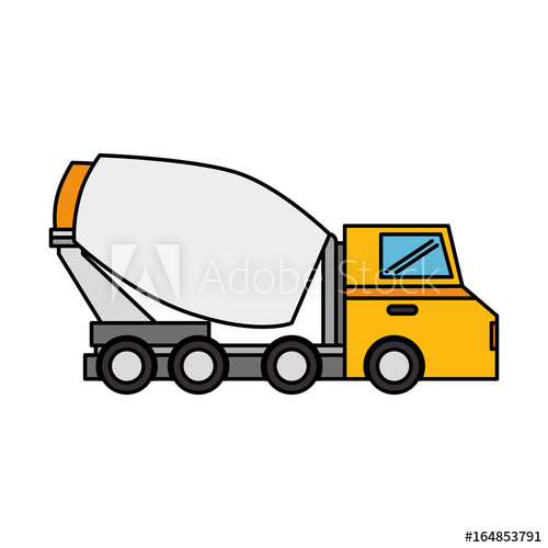 500x500 Concrete Mixer Truck Icon Vector Illustration Design
