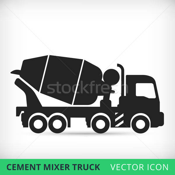 600x600 Cement Mixers Truck Flat Vector Icon Vector Illustration Maksym