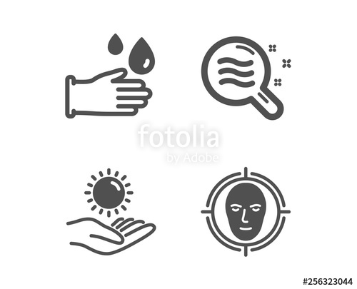 500x405 Set Of Skin Condition, Sun Protection And Rubber Gloves Icons