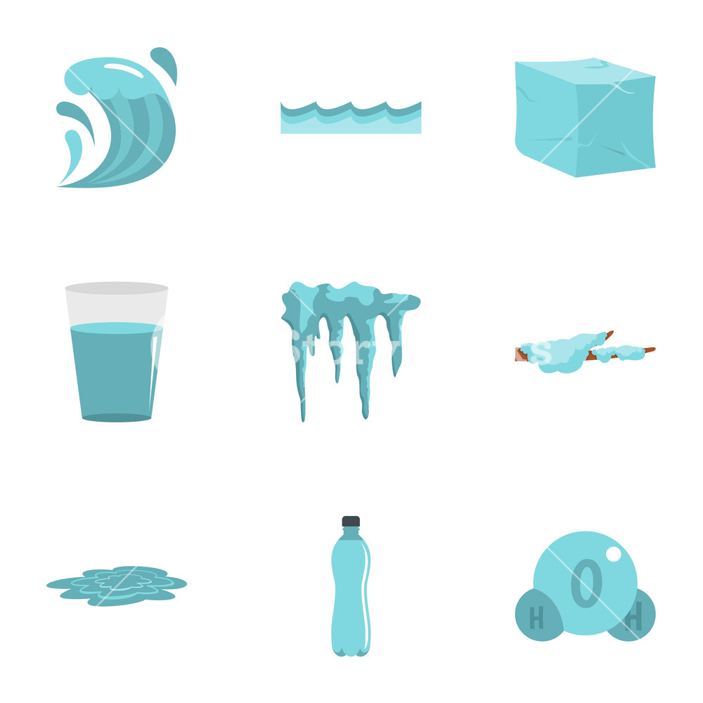 1000x1000 Water Condition Icon Set Flat Set Of Water Condition Vector