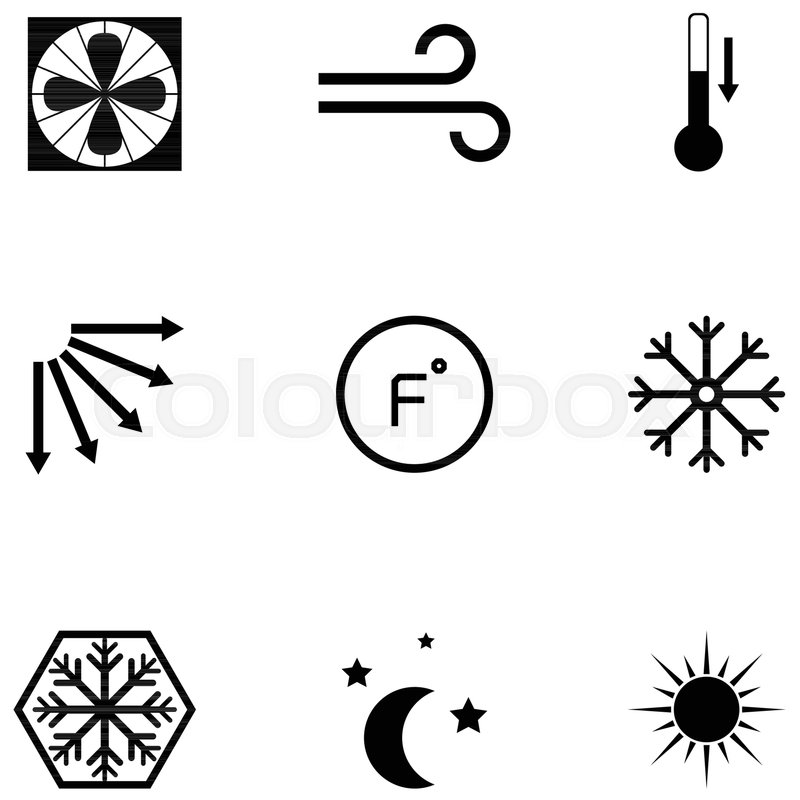 800x800 Air Condition Icon Set Stock Vector Colourbox