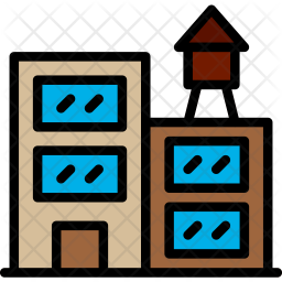 256x256 Condo Icon Of Colored Outline Style