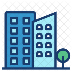 256x256 Condominium Icon Of Colored Outline Style