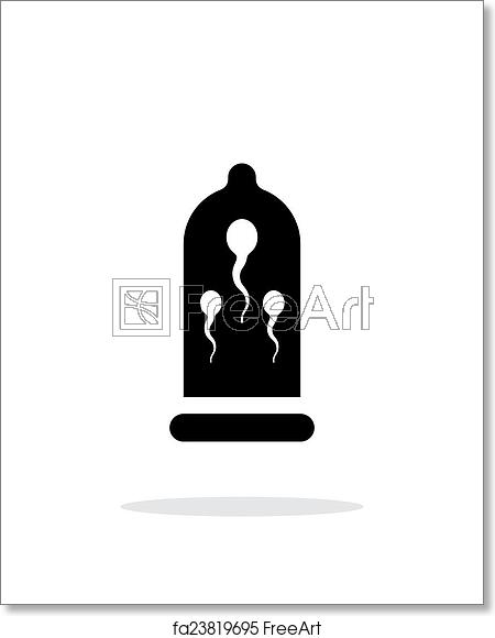 450x580 Free Art Print Of Sperm In Condom Icon On White Background Sperm