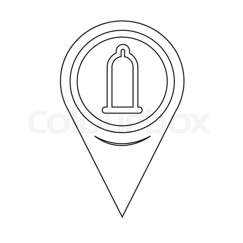 800x800 Map Pointer Condom Icon Stock Vector Colourbox
