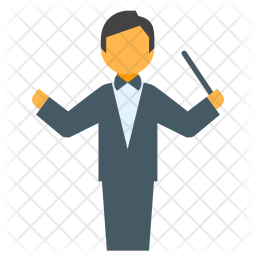256x256 Music Conductor Icon Of Flat Style