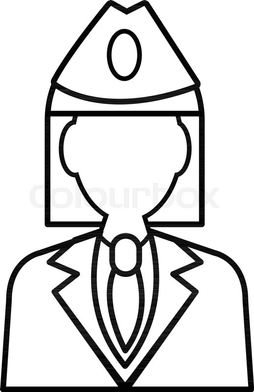 518x800 Train Conductor Icon Outline Stock Vector Colourbox