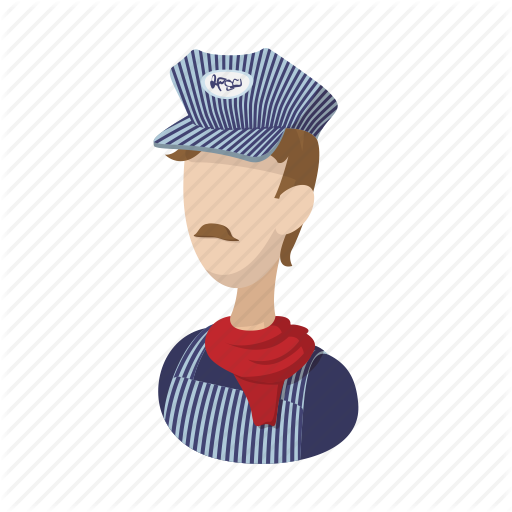 512x512 Cartoon, Conductor, Man, Person, Railroad, Train, Transportation Icon