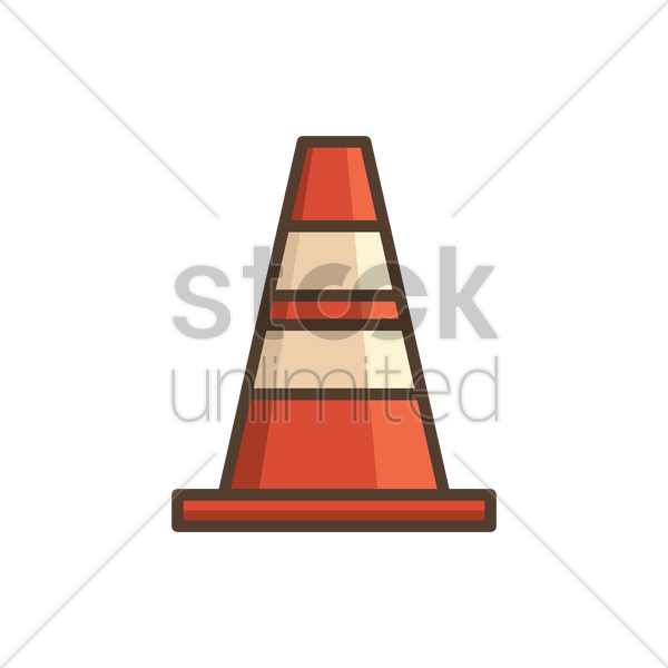 600x600 Traffic Cone Icon Vector Image