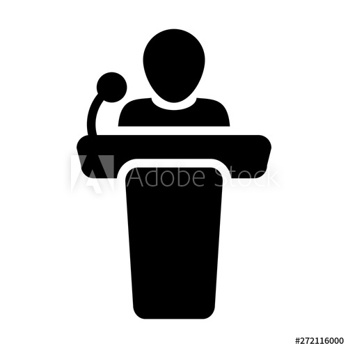 500x500 Conference Icon Vector Male Person On Podium Symbol For Business