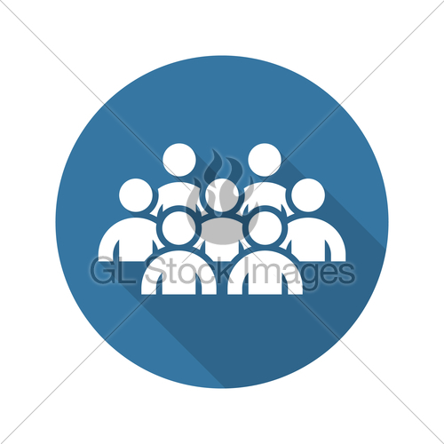 500x500 Business Conference Icon Online Learning Flat Design Gl Stock