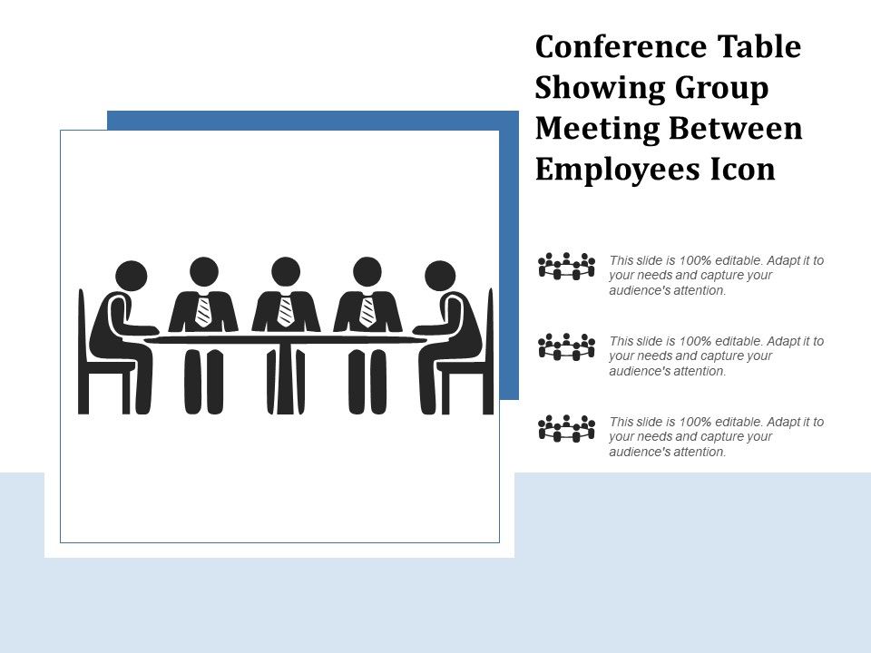 960x720 Conference Table Showing Group Meeting Between Employees Icon