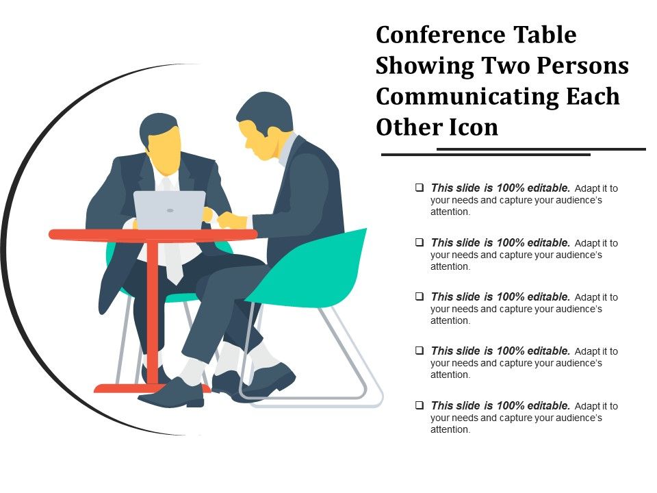 960x720 Conference Table Showing Two Persons Communicating Each Other Icon