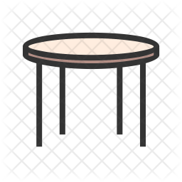 256x256 Conference Table Icon Of Colored Outline Style