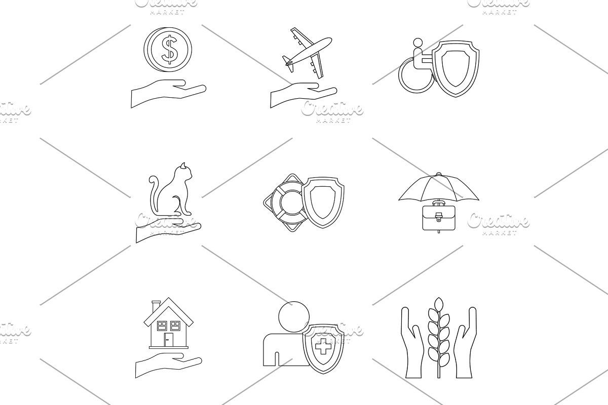 1200x800 Confidence Icons Set, Outline Style Cat Icon Set, Outline