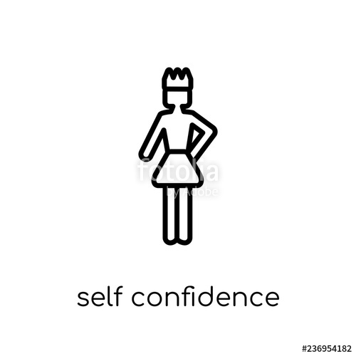 500x500 Self Confidence Icon Trendy Modern Flat Linear Vector Self
