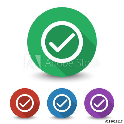 500x500 White Confirm Icon In Different Colors Set