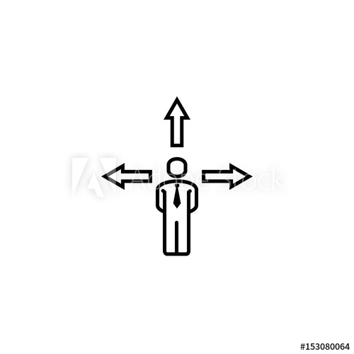 500x500 Confused Person Chooses The Direction Outline Vector Icon